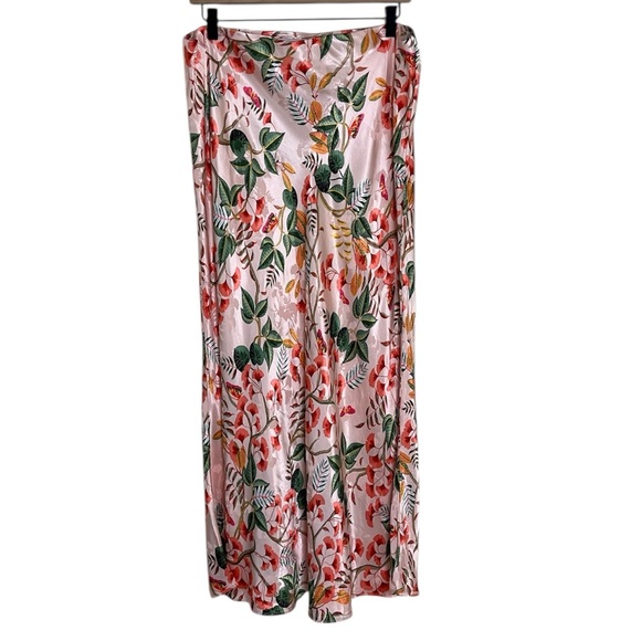 LOFT Dresses & Skirts - LOFT Tropical Floral Satin Midi Skirt Sz XL NWT